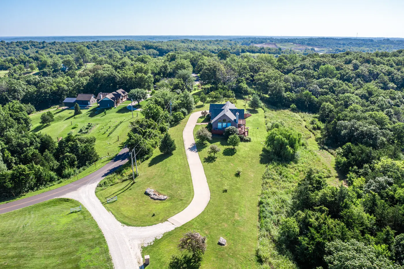 Aerial still of a property from drone footage